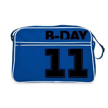 numéro 11 anniversaire 11 Numéro de maillot onze collège - Sac Retro - bleu/blanc - Devant