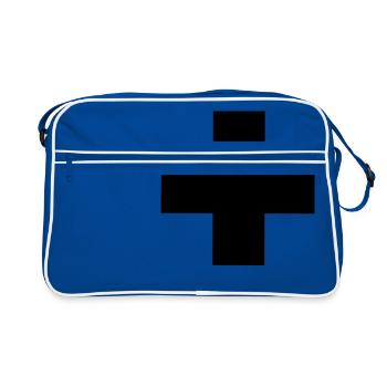 Kreuz Symbol - Retro Tasche - Blau/Weiß - Vorne