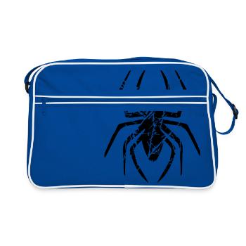 scratch cracks spider logo design disgusting horror hal - Retro Bag - blue/white - Front
