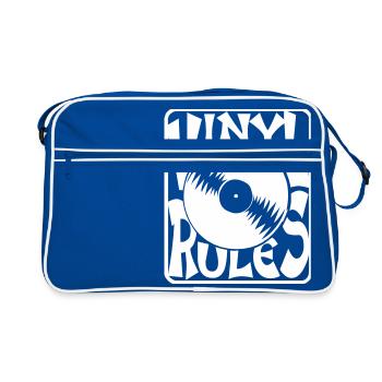 Vinyl Rules - Retro Tasche - Blau/Weiß - Vorne