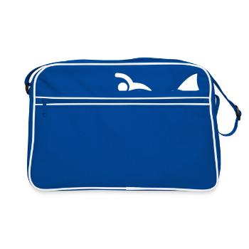 swimmer with shark - Sac Retro - bleu/blanc - Devant