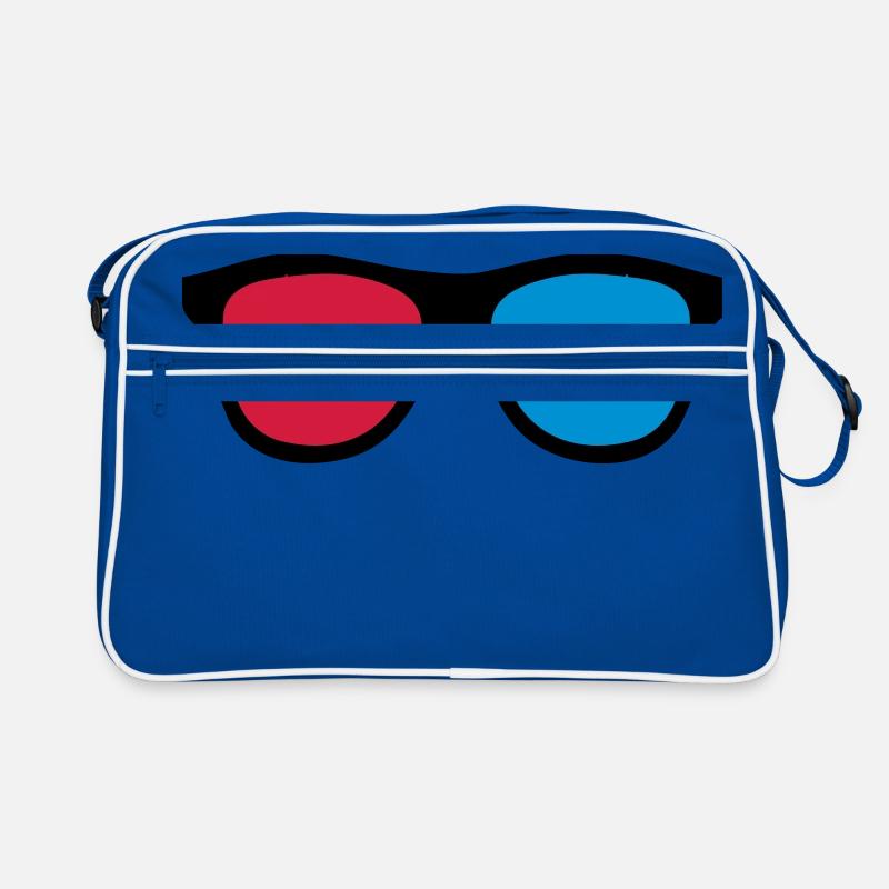3D-Brillen - Retro Tasche - Blau/Weiß