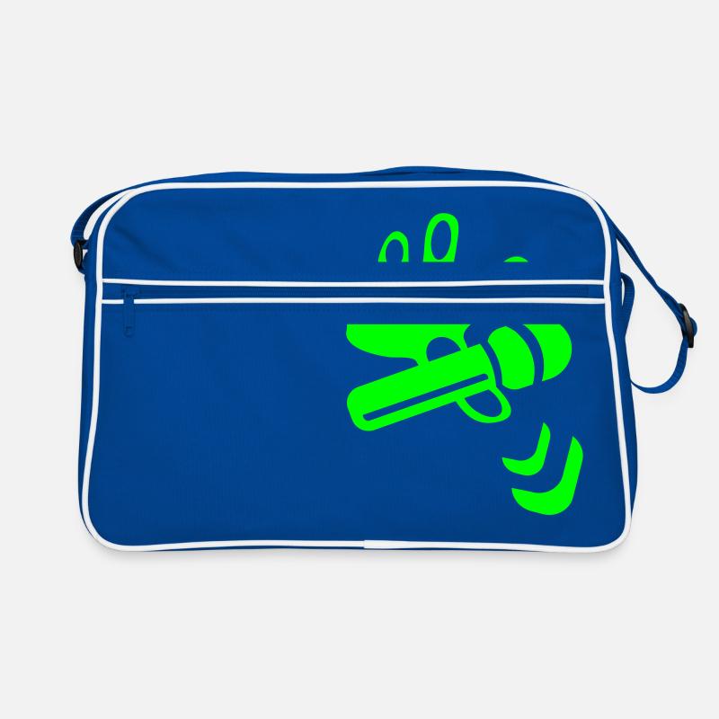 Mike Drop Icon - Retro Tasche - Blau/Weiß