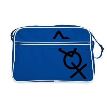 Cool X square triangle icons controller game kre - Retro Bag - blue/white - Front