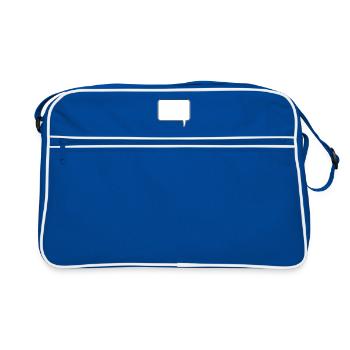 Speech bubble rectangle design - Retro Bag - blue/white - Front