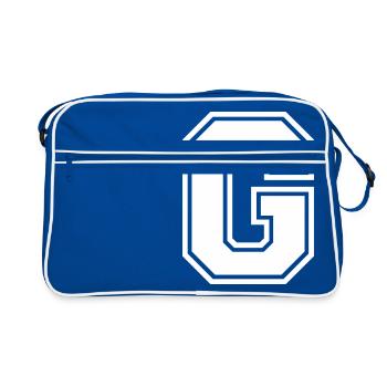 g - Retro Tasche - Blau/Weiß - Vorne