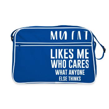Chat Chats Cadeau Chat Amis Chat Cheveux - Sac Retro - bleu/blanc - Devant
