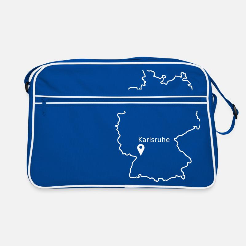 Karlsruhe - Retro Tasche - Blau/Weiß