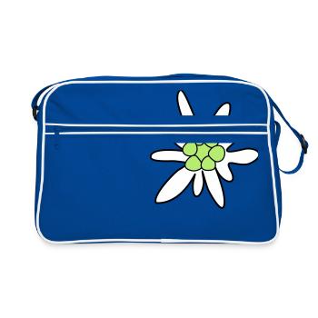 Edelweiss - Retro Tasche - Blau/Weiß - Vorne
