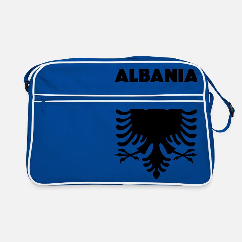 Albania schwarz - Retro Tasche - Blau/Weiß