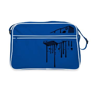gouttes de graffiti billets de banque buendel dollar gettin - Sac Retro - bleu/blanc - Devant