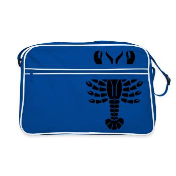 Hummer / lobster (1c) - Retro Tasche - Blau/Weiß - Vorne
