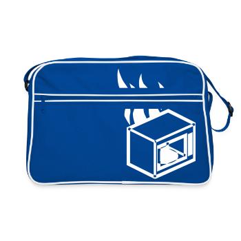 Burning microwave - Retro Bag - blue/white - Front