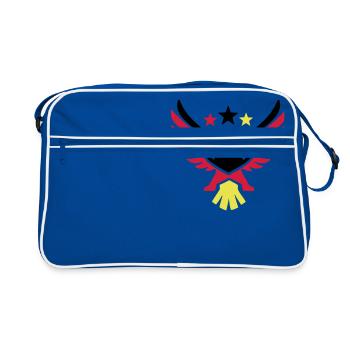 Federal Eagle Tricolor Germany Coat of Arms Vector - Retro Bag - blue/white - Front