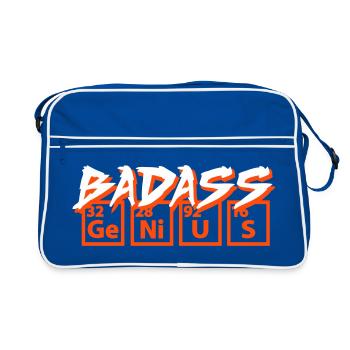 Badass Genius - Retro Bag - blue/white - Front