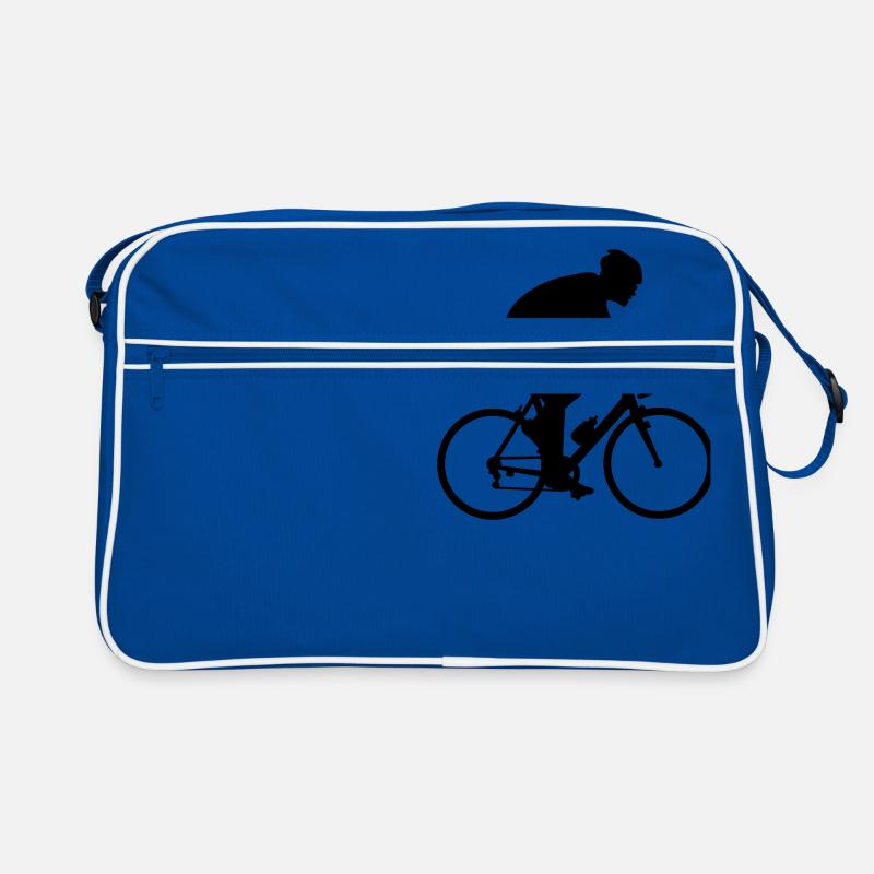 radfahrer_052012_a_1c - Retro Tasche - Blau/Weiß