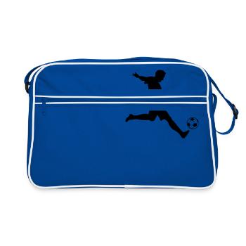 Soccer Player Silhouette / Footballer - Retro Bag - blue/white - Front