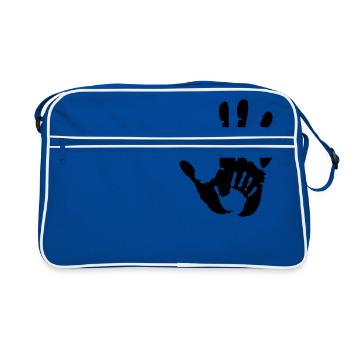 Baby Hand in Hand - Retro Tasche - Blau/Weiß - Vorne