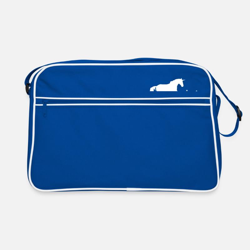 Unicorn galloping with stars - Retro Bag - blue/white