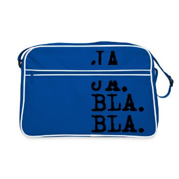 ja ja bla bla - Retro Tasche - Blau/Weiß - Vorne