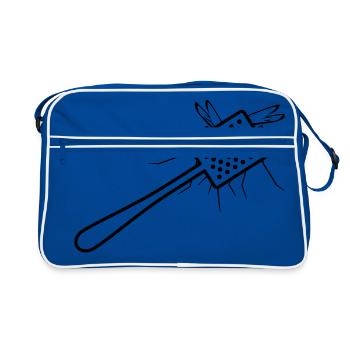 Une tapette à mouche tue un moustique - Sac Retro - bleu/blanc - Devant
