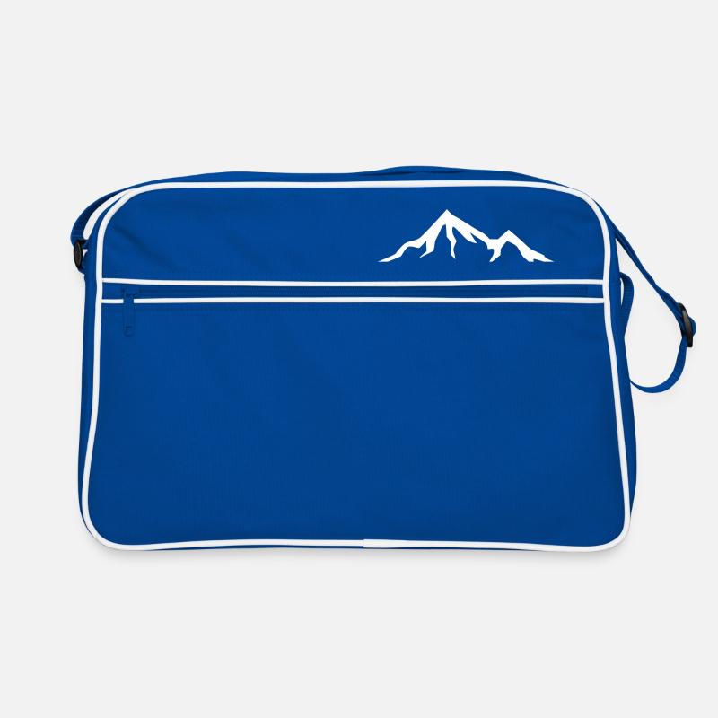 Allgäu mit Bergen - Retro Tasche - Blau/Weiß