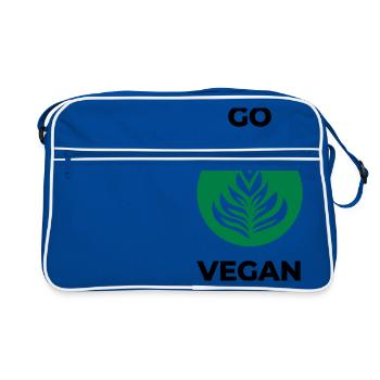devenir végétalien - Sac Retro - bleu/blanc - Devant
