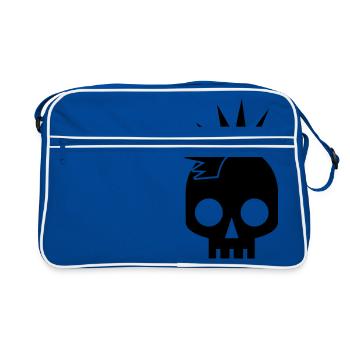 PUNK BABY skull with mohawk - Retro Bag - blue/white - Front