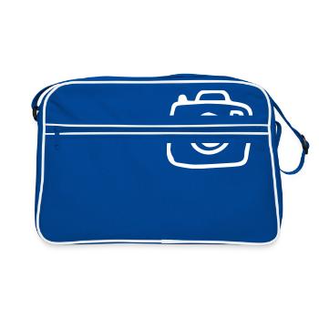 Kamera,photographisch,Bild,Ausrüstung,Studio,Linse - Retro Tasche - Blau/Weiß - Vorne