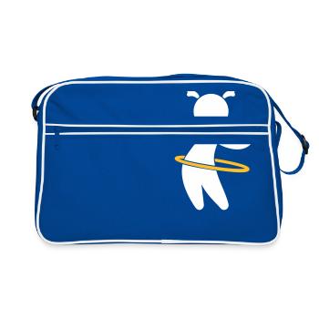 Child Playing With Hoolahoop - Retro Bag - blue/white - Front