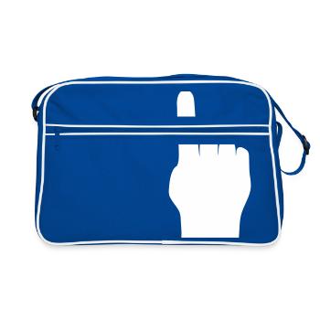 Index Finger Hand Attention Clipart Clipart Template - Retro Bag - blue/white - Front