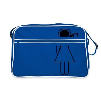 épouse épouse mariage femme bachelorette - Sac Retro - bleu/blanc - Devant
