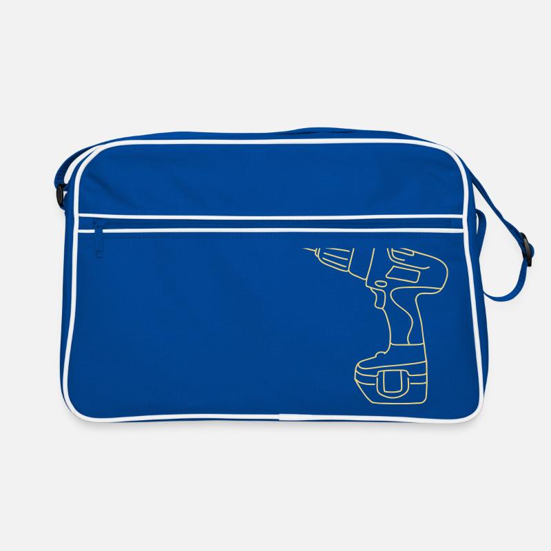 Akkuschrauber - Retro Tasche - Blau/Weiß