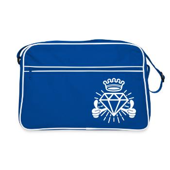Pouce levé (diamant) - Sac Retro - bleu/blanc - Devant