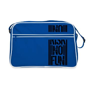 stripes lines spontaneous writing no risk no fun spr - Retro Bag - blue/white - Front