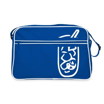 Eistee,Zitrone,Eiswürfel,Alkohol,Tee,Soda,Eis - Retro Tasche - Blau/Weiß - Vorne