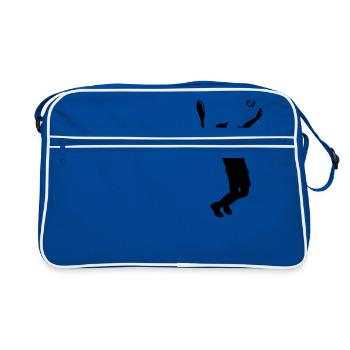 Tennis Player Silhouette - Retro Bag - blue/white - Front