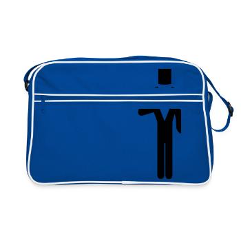homme monsieur monsieur costume riche marier mariage mariage - Sac Retro - bleu/blanc - Devant