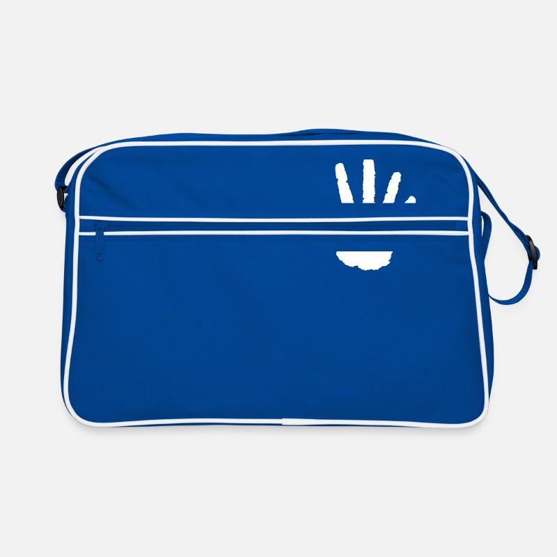 Weiße Hand Onizuka Style - Retro Tasche - Blau/Weiß