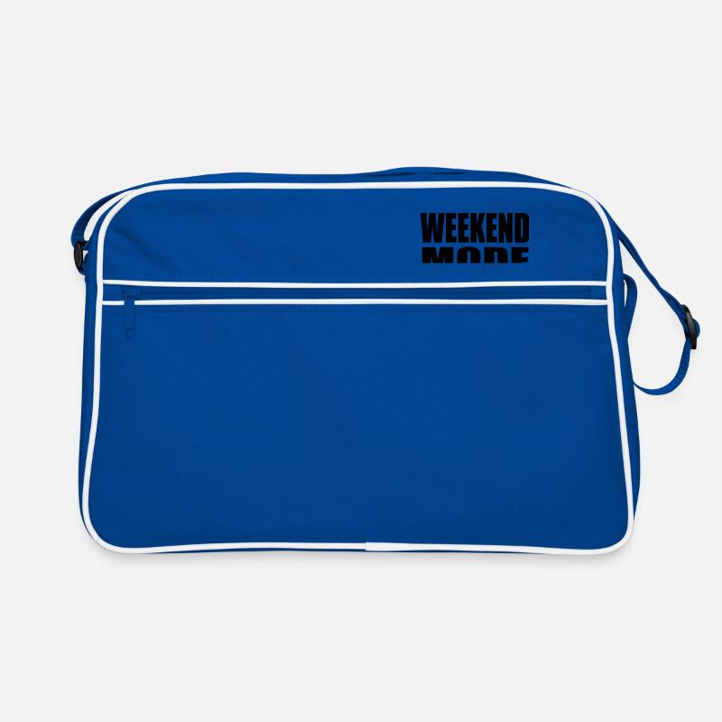weekend mode on - Retro Tasche - Blau/Weiß