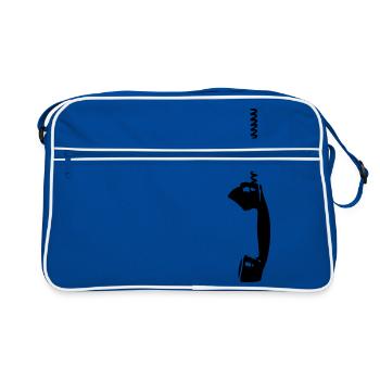 Vintage phone talk auditeurs de téléphone rétro appel antique - Sac Retro - bleu/blanc - Devant