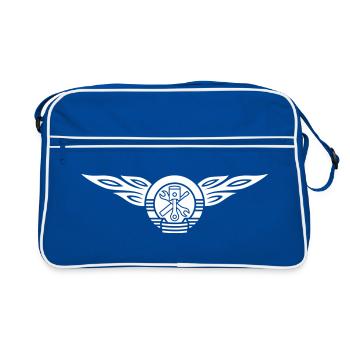 Emblème de flammes de voiture 1c - Sac Retro - bleu/blanc - Devant
