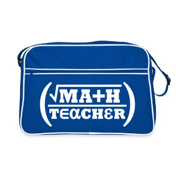 Math Teacher (Schriftzug) - Retro Tasche - Blau/Weiß - Vorne