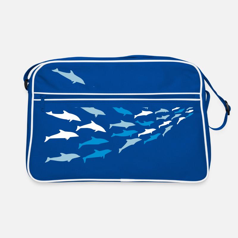 dauphins - Sac Retro - bleu/blanc