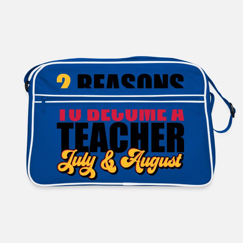 2 Gründe Lehrer zu werden | Farben änderbar Retro Tasche