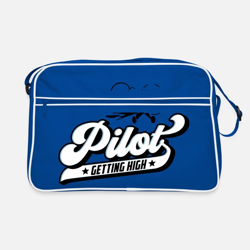 Fliegen Flieger Pilot Pilotin | Farben änderbar Retro Tasche