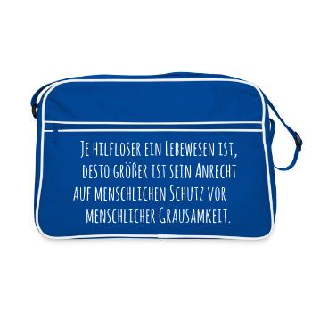 Animal welfare quote - Retro Bag - blue/white - Front
