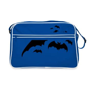 Bat flying fox vampire Halloween animal fly - Retro Bag - blue/white - Front