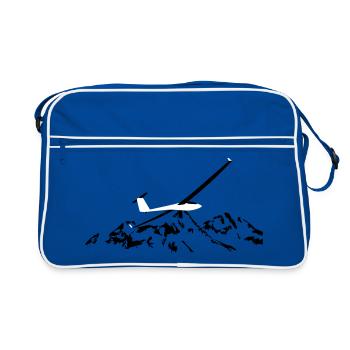 Glider glider flying glider pilot pilot - Retro Bag - blue/white - Front