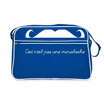 Ceci pas n'est juin moustache - Sac Retro - bleu/blanc - Devant